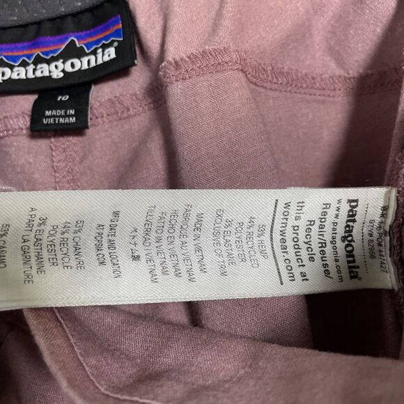 Patagonia Hampi Rock Pants Women's Size 10 Pink Hemp Joggers Hike Trail - Picture 9 of 10